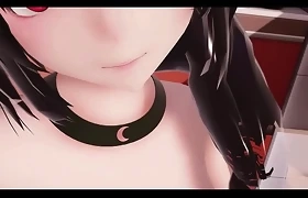 MMD 3D school teens gets sin guys around cum right on the face