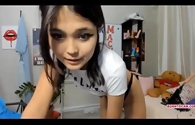 Cute Small Asian Having Fun With Fans On Liveshow